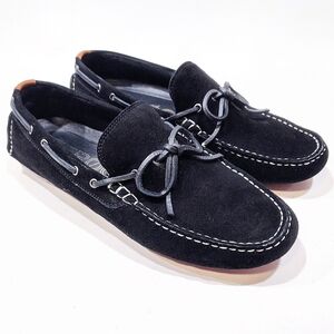 Cole Haan Zerogrand Camp Moc Driver Black Suede Mens 10M Loafers C25991